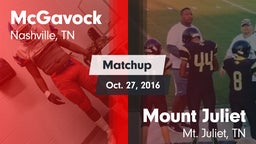 Matchup: McGavock  vs. Mount Juliet  2016