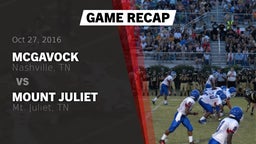 Recap: McGavock  vs. Mount Juliet  2016