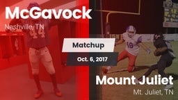 Matchup: McGavock  vs. Mount Juliet  2017