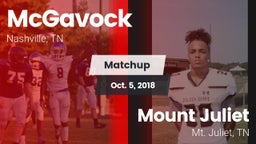 Matchup: McGavock  vs. Mount Juliet  2018