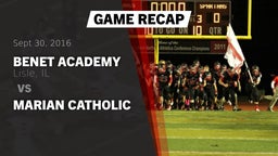 Recap: Benet Academy  vs. Marian Catholic 2016