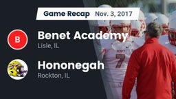 Recap: Benet Academy  vs. Hononegah  2017
