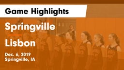 Springville  vs Lisbon  Game Highlights - Dec. 6, 2019