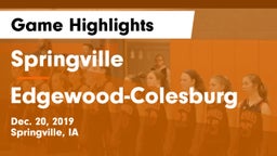 Springville  vs Edgewood-Colesburg  Game Highlights - Dec. 20, 2019