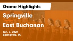 Springville  vs East Buchanan  Game Highlights - Jan. 7, 2020