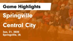 Springville  vs Central City  Game Highlights - Jan. 21, 2020
