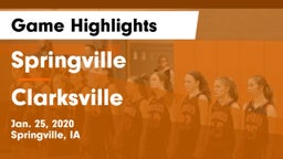 Springville  vs Clarksville Game Highlights - Jan. 25, 2020
