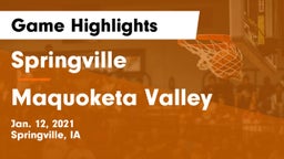 Springville  vs Maquoketa Valley  Game Highlights - Jan. 12, 2021