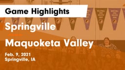Springville  vs Maquoketa Valley  Game Highlights - Feb. 9, 2021