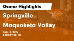 Springville  vs Maquoketa Valley  Game Highlights - Feb. 4, 2022