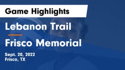 Lebanon Trail  vs Frisco Memorial  Game Highlights - Sept. 20, 2022