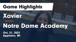 Xavier  vs Notre Dame Academy Game Highlights - Oct. 21, 2023
