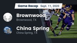 Recap: Brownwood  vs. China Spring  2020
