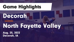 Decorah  vs North Fayette Valley Game Highlights - Aug. 25, 2022