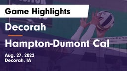 Decorah  vs Hampton-Dumont Cal Game Highlights - Aug. 27, 2022