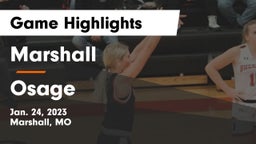 Marshall  vs Osage  Game Highlights - Jan. 24, 2023