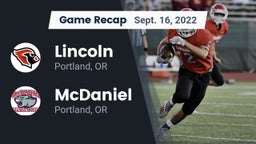 Recap: Lincoln  vs. McDaniel  2022