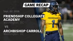 Recap: Friendship Collegiate Academy  vs. Archbishop Carroll  2016