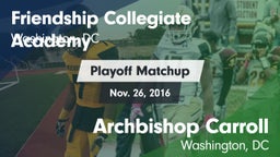 Matchup: Friendship vs. Archbishop Carroll  2016