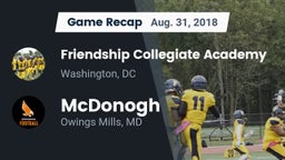 Recap: Friendship Collegiate Academy  vs. McDonogh  2018