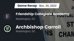 Recap: Friendship Collegiate Academy  vs. Archbishop Carroll  2022