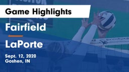 Fairfield  vs LaPorte Game Highlights - Sept. 12, 2020