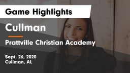 Cullman  vs Prattville Christian Academy  Game Highlights - Sept. 26, 2020