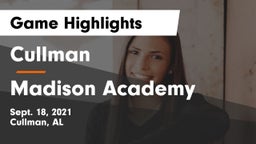 Cullman  vs Madison Academy  Game Highlights - Sept. 18, 2021