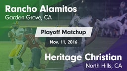 Matchup: Rancho Alamitos vs. Heritage Christian   2016
