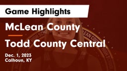 McLean County  vs Todd County Central  Game Highlights - Dec. 1, 2023