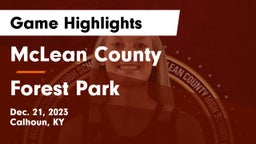 McLean County  vs Forest Park  Game Highlights - Dec. 21, 2023