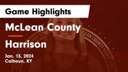 McLean County  vs Harrison  Game Highlights - Jan. 13, 2024