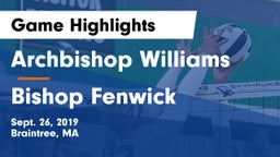 Archbishop Williams  vs Bishop Fenwick  Game Highlights - Sept. 26, 2019
