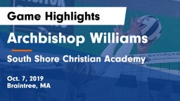 Archbishop Williams  vs South Shore Christian Academy Game Highlights - Oct. 7, 2019