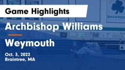 Archbishop Williams  vs Weymouth  Game Highlights - Oct. 3, 2022