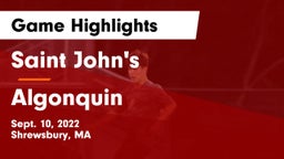 Saint John's  vs Algonquin  Game Highlights - Sept. 10, 2022