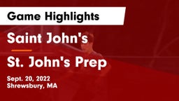 Saint John's  vs St. John's Prep Game Highlights - Sept. 20, 2022