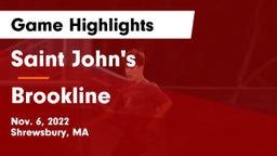 Saint John's  vs Brookline  Game Highlights - Nov. 6, 2022