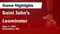 Saint John's  vs Leominster  Game Highlights - Sept. 9, 2023