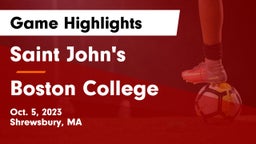 Saint John's  vs Boston College  Game Highlights - Oct. 5, 2023