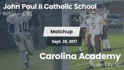 Matchup: John Paul II Catholi vs. Carolina Academy  2017
