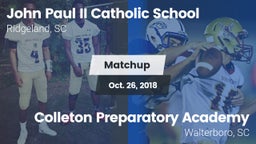 Matchup: John Paul II Catholi vs. Colleton Preparatory Academy 2018