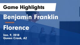 Benjamin Franklin  vs Florence  Game Highlights - Jan. 9, 2018