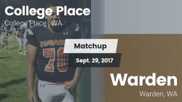 Matchup: College Place High S vs. Warden  2017