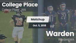 Matchup: College Place High S vs. Warden  2018