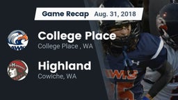 Recap: College Place   vs. Highland  2018