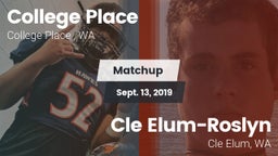 Matchup: College Place High S vs. Cle Elum-Roslyn  2019