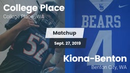 Matchup: College Place High S vs. Kiona-Benton  2019