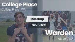 Matchup: College Place High S vs. Warden  2019