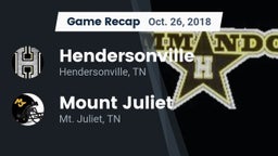 Recap: Hendersonville  vs. Mount Juliet  2018
